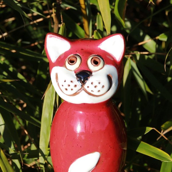 Keramik Katze Rot