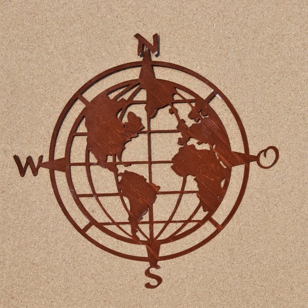 Weltkarte mit Kompass